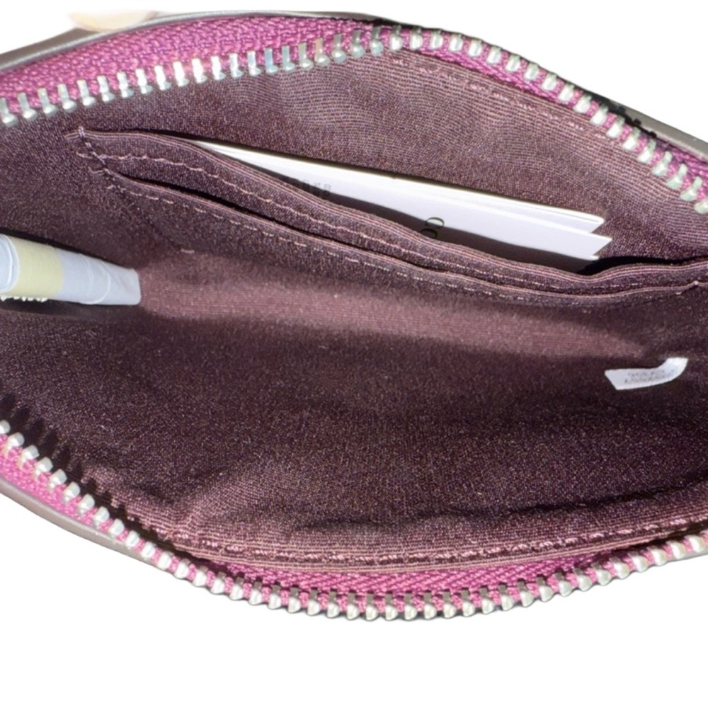 Coach Magenta Leather Zip Wristlet Clutch NWT - Picture 3 of 9